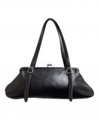 Y'sワイズ）の古着「がま口レザーハンドバッグ / pouch leather hand bag」｜ブラック