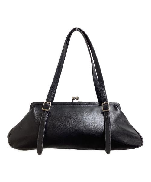Y's（ワイズ）Y's (ワイズ) がま口レザーハンドバッグ / pouch leather hand bag ブラックの古着・服飾アイテム