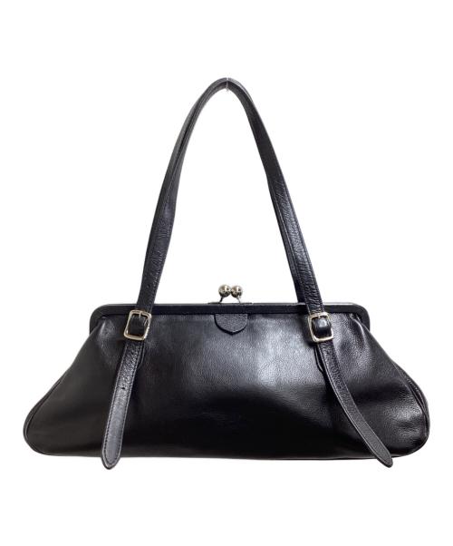 Y's（ワイズ）Y's (ワイズ) がま口レザーハンドバッグ / pouch leather hand bag ブラックの古着・服飾アイテム