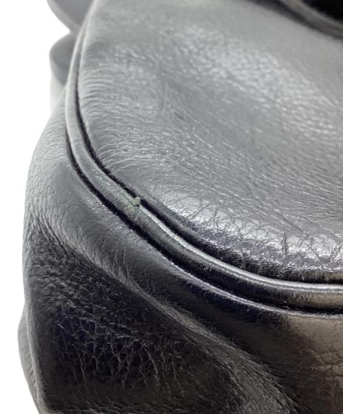 Y's（ワイズ）Y's (ワイズ) がま口レザーハンドバッグ / pouch leather hand bag ブラックの古着・服飾アイテム