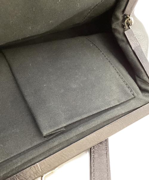 Y's（ワイズ）Y's (ワイズ) がま口レザーハンドバッグ / pouch leather hand bag ブラックの古着・服飾アイテム