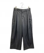 ZARA×MAISON SPECIALザラ×メゾンスペシャル）の古着「フェイクレザーワイドレッグパンツ」｜ブラック