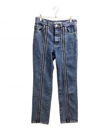 JOHN LAWRENCE SULLIVAN（ジョン ローレンス サリバン）の古着「Washed denim zipped pants　JLS-02-20」｜インディゴ