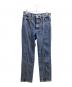 JOHN LAWRENCE SULLIVAN（ジョン ローレンス サリバン）の古着「Washed denim zipped pants　JLS-02-20」｜インディゴ