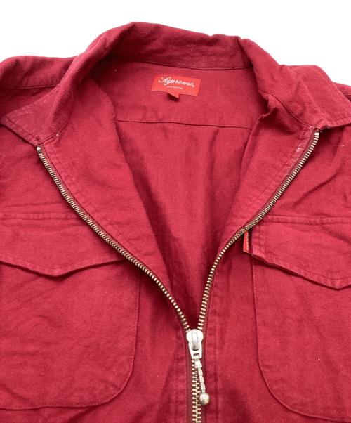 SUPREME（シュプリーム）Supreme (シュプリーム) Solid Flannel zip up shirt / ソリッドフランネルジップアップシャツ / 16AW レッド サイズ:Lの古着・服飾アイテム