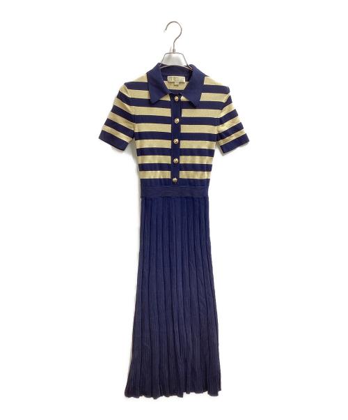 MICHAEL KORS（マイケル・コース）MICHAEL KORS (マイケルコース) ニットポロドレス MS3810W5EU ネイビー サイズ:XXSの古着・服飾アイテム