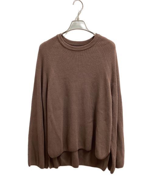 BATONER（バトナ―）BATONER (バトナ―) HARD TWIST WOOL CREW NECK KNIT / MADE IN JAPAN / BN-20FL-013 ブラウン サイズ:2の古着・服飾アイテム