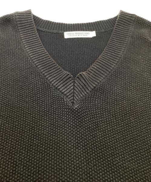 COOTIE PRODUCTIONS（クーティープロダクツ）COOTIE PRODUCTIONS (クーティープロダクツ) ニットベスト ブラック サイズ:Lの古着・服飾アイテム