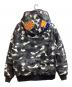 A BATHING APE (ア ベイシング エイプ) シャーク ダウンジャケット カモフラ柄 / shark down jacket / camouflage pattern / 001HJD701011X ブラック サイズ:L：35000円