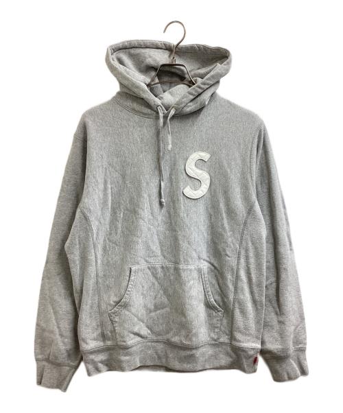 SUPREME（シュプリーム）SUPREME (シュプリーム) S Logo Quilted Hooded Sweatshirt/S / ロゴキルティングフーディスウェット / 20SS グレー サイズ:Mの古着・服飾アイテム