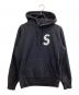 SUPREME（シュプリーム）の古着「S Logo Quilted Hooded Sweatshirt/S / ロゴ キルティング フーディ スウェット / 20SS」｜ブラック