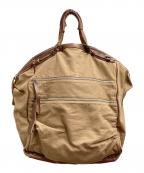 DRIES VAN NOTENドリスヴァンノッテン）の古着「レザーキャンバストートバッグ」｜ブラウン