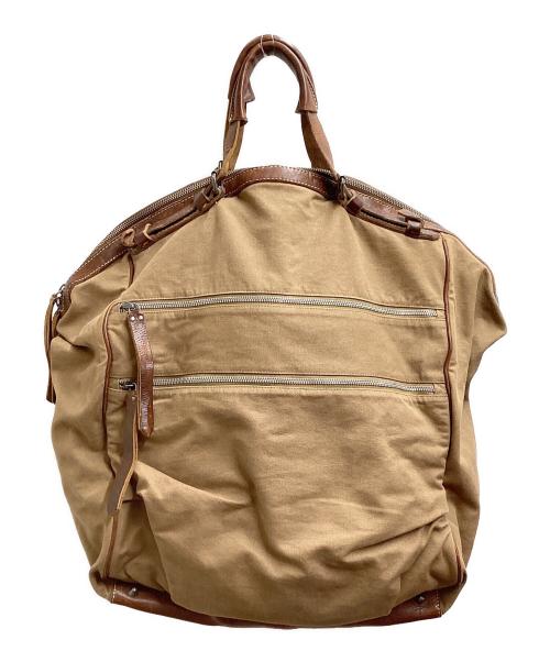 DRIES VAN NOTEN（ドリスヴァンノッテン）DRIES VAN NOTEN (ドリスヴァンノッテン) レザーキャンバストートバッグ ブラウンの古着・服飾アイテム