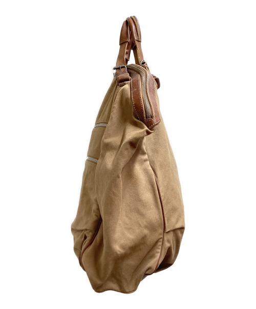 DRIES VAN NOTEN（ドリスヴァンノッテン）DRIES VAN NOTEN (ドリスヴァンノッテン) レザーキャンバストートバッグ ブラウンの古着・服飾アイテム