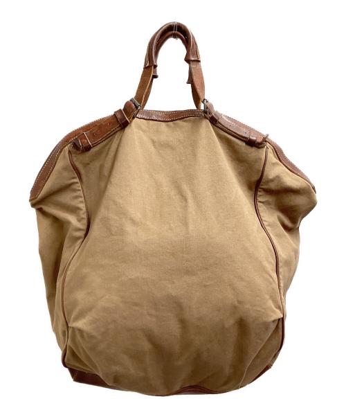 DRIES VAN NOTEN（ドリスヴァンノッテン）DRIES VAN NOTEN (ドリスヴァンノッテン) レザーキャンバストートバッグ ブラウンの古着・服飾アイテム