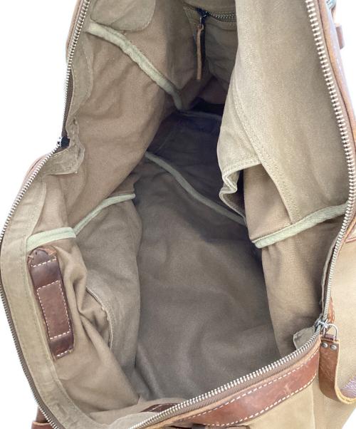 DRIES VAN NOTEN（ドリスヴァンノッテン）DRIES VAN NOTEN (ドリスヴァンノッテン) レザーキャンバストートバッグ ブラウンの古着・服飾アイテム