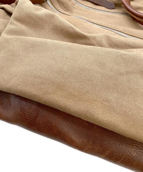 DRIES VAN NOTEN（ドリスヴァンノッテン）DRIES VAN NOTEN (ドリスヴァンノッテン) レザーキャンバストートバッグ ブラウンの古着・服飾アイテム