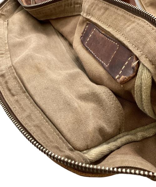 DRIES VAN NOTEN（ドリスヴァンノッテン）DRIES VAN NOTEN (ドリスヴァンノッテン) レザーキャンバストートバッグ ブラウンの古着・服飾アイテム