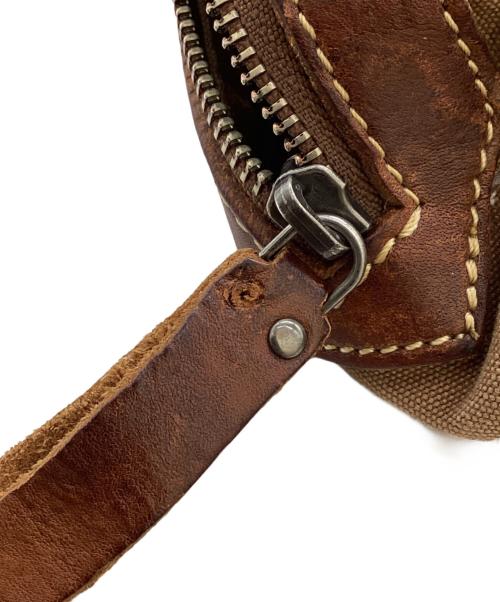 DRIES VAN NOTEN（ドリスヴァンノッテン）DRIES VAN NOTEN (ドリスヴァンノッテン) レザーキャンバストートバッグ ブラウンの古着・服飾アイテム