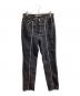 JOHN LAWRENCE SULLIVAN（ジョン ローレンス サリバン）の古着「BLEACHED DENIM ZIPPED PANTS / ブリーチデニムジップパンツ / 2A008-0320-15」｜ブラック