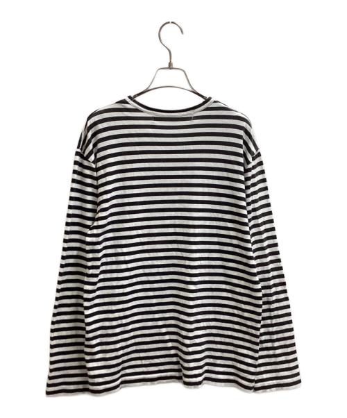 PLAY COMME des GARCONS（プレイコムデギャルソン）PLAY COMME des GARCONS (プレイコムデギャルソン) ハート ロングボーダーTシャツ / AZ-T164 / AD2018 ホワイト サイズ:Lの古着・服飾アイテム