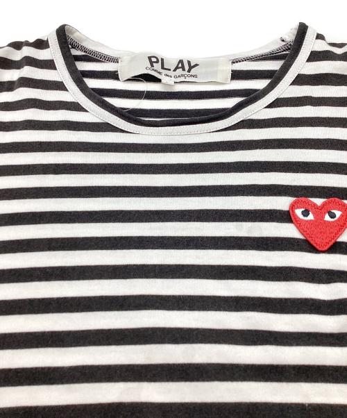 PLAY COMME des GARCONS（プレイコムデギャルソン）PLAY COMME des GARCONS (プレイコムデギャルソン) ハート ロングボーダーTシャツ / AZ-T164 / AD2018 ホワイト サイズ:Lの古着・服飾アイテム