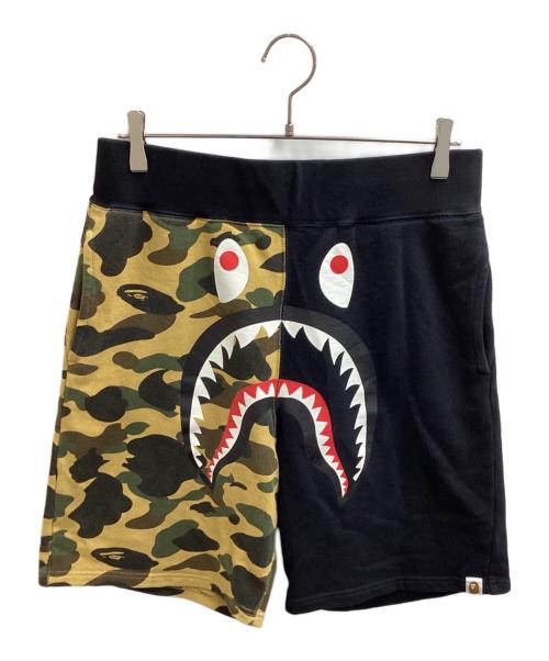 A BATHING APE（ア ベイシング エイプ）A BATHING APE (ア ベイシング エイプ) Shark Sweat Shorts / シャークスウェットショーツ　001SPD201008X ブラック サイズ:Lの古着・服飾アイテム