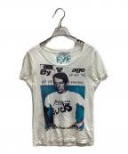 Hysteric Glamour×EAST VILLAGE EYEヒステリックグラマー×イーストヴィレッジアイ）の古着「スローガンTシャツ / 0142CT17」｜ホワイト