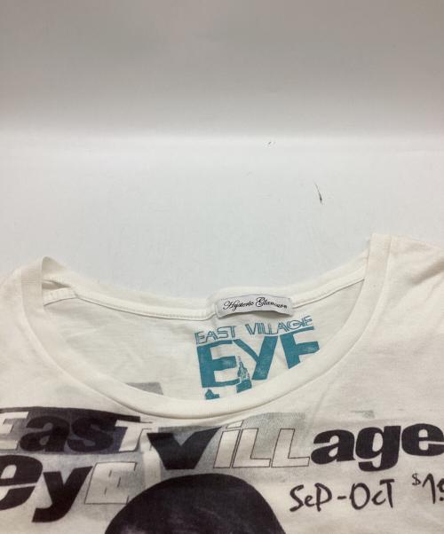 Hysteric Glamour（ヒステリックグラマー）Hysteric Glamour (ヒステリックグラマー) EAST VILLAGE EYE (イーストヴィレッジアイ) スローガンTシャツ / 0142CT17 ホワイト サイズ:FREEの古着・服飾アイテム