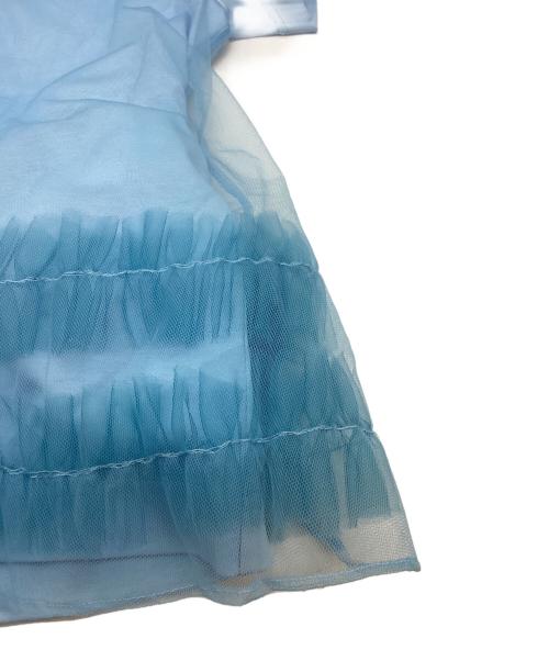 noir kei ninomiya（ノワール ケイ ニノミヤ）noir kei ninomiya (ノワール ケイ ニノミヤ) チュールドッキングTシャツ / 3H-T007 / AD2021 ブルー サイズ:Sの古着・服飾アイテム