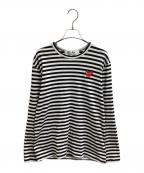 PLAY COMME des GARCONSプレイコムデギャルソン）の古着「Border Long Sleeve T-Shirt / 長袖Tシャツ / AX-T164 / AD2024」｜ブラック
