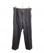 French Vintageフレンチヴィンテージ）の古着「サイドアジャスター トラウザーパンツ / PARIS刻印針刺しシンチバック メタルボタン」｜ブラック