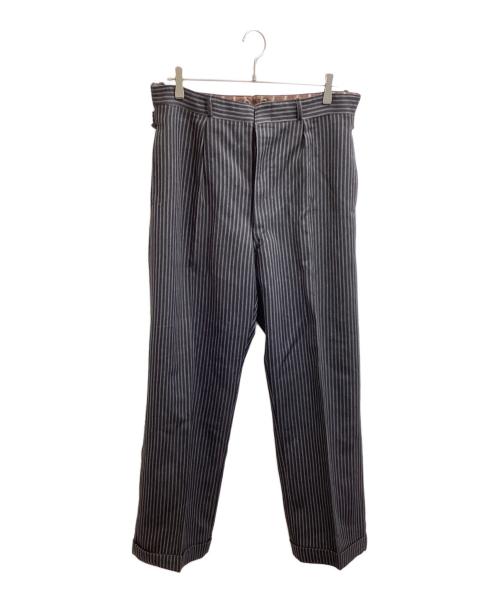 French Vintage（フレンチヴィンテージ）French Vintage (フレンチヴィンテージ) サイドアジャスター トラウザーパンツ / PARIS刻印針刺しシンチバック メタルボタン ブラック サイズ:W実寸85cmの古着・服飾アイテム