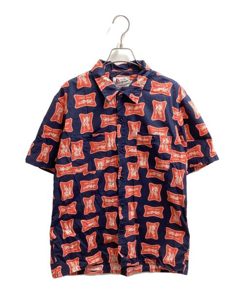 Hysteric Glamour（ヒステリックグラマー）Hysteric Glamour (ヒステリックグラマー) HIGH TIMES総柄半袖エンジニアシャツ 02182AH10 レッド サイズ:Lの古着・服飾アイテム