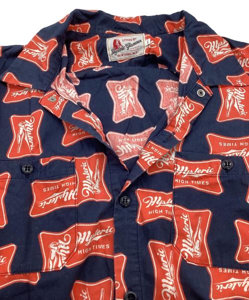 Hysteric Glamour（ヒステリックグラマー）Hysteric Glamour (ヒステリックグラマー) HIGH TIMES総柄半袖エンジニアシャツ 02182AH10 レッド サイズ:Lの古着・服飾アイテム