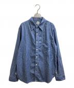 THE CORONA UTILITYコロナユーティリティ）の古着「NAVY 1POCKET SHIRT Chambray ネイビー ワンポケット シャツ シャンブレー C-OY 3824」｜インディゴ