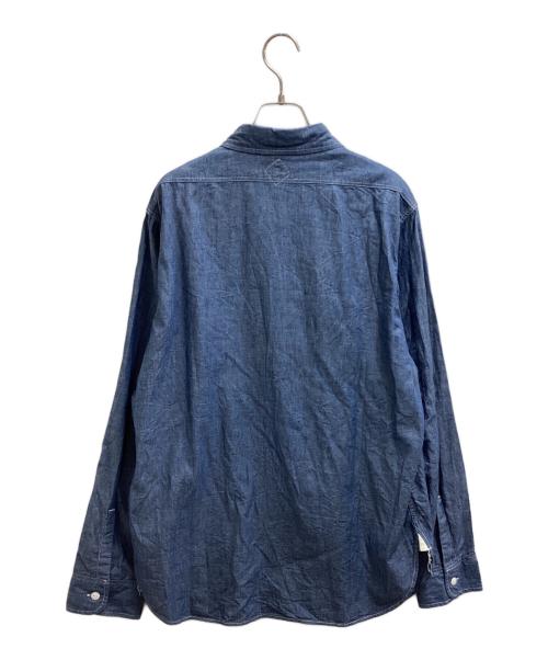 THE CORONA UTILITY（コロナユーティリティ）THE CORONA UTILITY (コロナユーティリティ) NAVY 1POCKET SHIRT Chambray ネイビー ワンポケット シャツ シャンブレー C-OY 3824 インディゴ サイズ:Lの古着・服飾アイテム