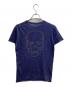 lucien pellat-finet (ルシアン・ペラフィネ) スカルスタッズ半袖ニット / Skull Studs short sleeve knit / カシミアシルク ブルー サイズ:S：8000円