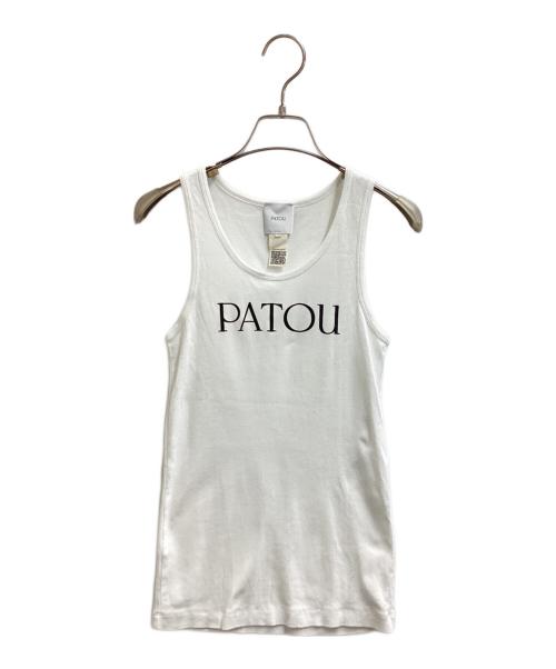patou（パトゥ）patou (パトゥ) ロゴプリントノースリーブカットソー / JE0159994001W / ポルトガル製 ホワイト サイズ:XSの古着・服飾アイテム