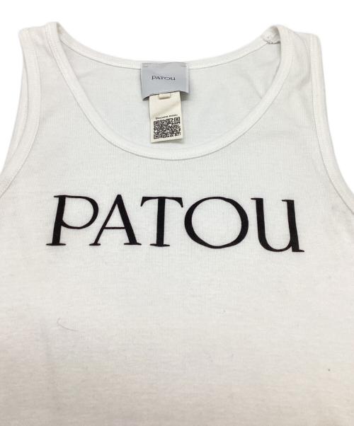 patou（パトゥ）patou (パトゥ) ロゴプリントノースリーブカットソー / JE0159994001W / ポルトガル製 ホワイト サイズ:XSの古着・服飾アイテム