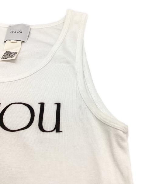patou（パトゥ）patou (パトゥ) ロゴプリントノースリーブカットソー / JE0159994001W / ポルトガル製 ホワイト サイズ:XSの古着・服飾アイテム