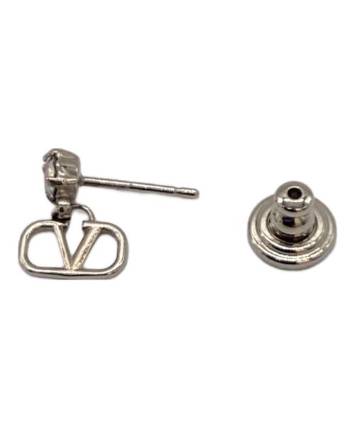 VALENTINO（ヴァレンティノ）VALENTINO (ヴァレンティノ) Vロゴ / シグネチャー メタル×スワロフスキークリスタル ピアス シルバーの古着・服飾アイテム