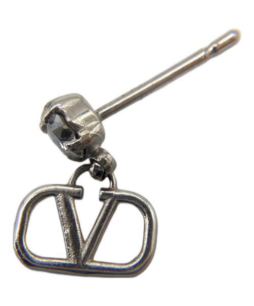 VALENTINO（ヴァレンティノ）VALENTINO (ヴァレンティノ) Vロゴ / シグネチャー メタル×スワロフスキークリスタル ピアス シルバーの古着・服飾アイテム