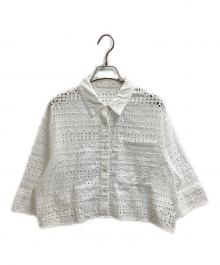 Spick and Span（スピック＆スパン）の古着「レースショートシャツ / 24-051-200-9010-2-0」｜ホワイト