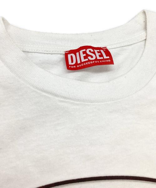 DIESEL（ディーゼル）DIESEL (ディーゼル) T-Just-Bigoval Vintage Cotton Jersey T / OBEAF / トルコ製 ホワイト サイズ:Sの古着・服飾アイテム