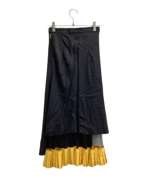 TOGA VIRILIS（トーガ ビリリース）TOGA VIRILIS (トーガ ビリリース) レイヤードメッシュプリーツロングスカート / 日本製 ブラック サイズ:34の古着・服飾アイテム