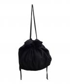 Y'sワイズ）の古着「ウールギャバジンギャザードレープシームレスバルーンバッグ / YC-105-100 / 19AW」｜ブラック