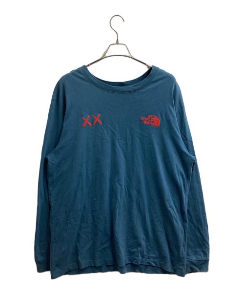THE NORTH FACE（ザ ノース フェイス）THE NORTH FACE (ザ ノース フェイス) KAWS (カウズ) L/S Tee / ロングスリーブTシャツ / 22SS ブルー サイズ:XLの古着・服飾アイテム