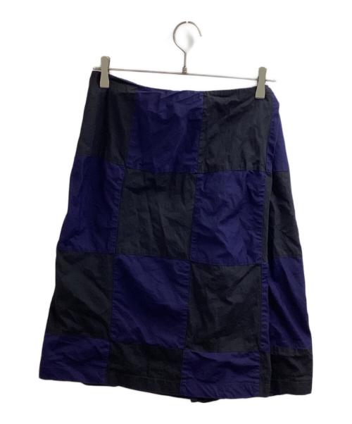 COMME des GARCONS tricot（コムデギャルソントリコ）COMME des GARCONS tricot (コムデギャルソントリコ) パッチワークラップスカート / AD2001 / TS 02023M ネイビー サイズ:Mの古着・服飾アイテム