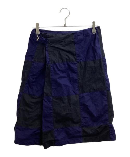 COMME des GARCONS tricot（コムデギャルソントリコ）COMME des GARCONS tricot (コムデギャルソントリコ) パッチワークラップスカート / AD2001 / TS 02023M ネイビー サイズ:Mの古着・服飾アイテム